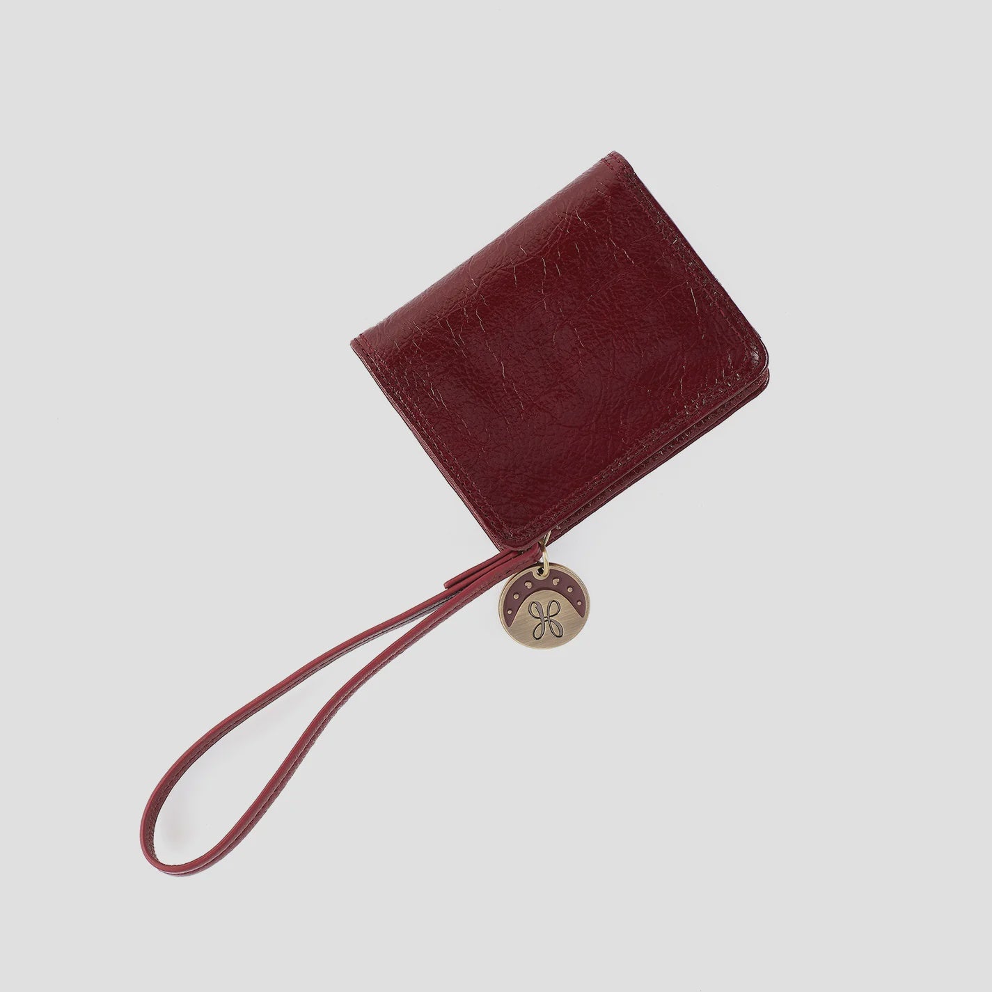 Coin Wristlet Mini Wallet by Hobo in Garnet Gloss