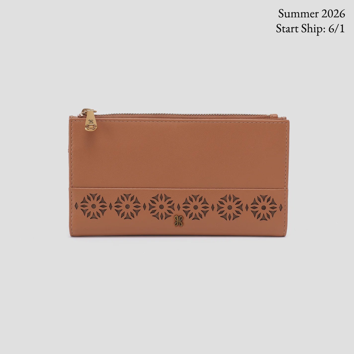 Jill Large Bifold Wallet by Hobo in Sun Perf Leather Canyon Petal