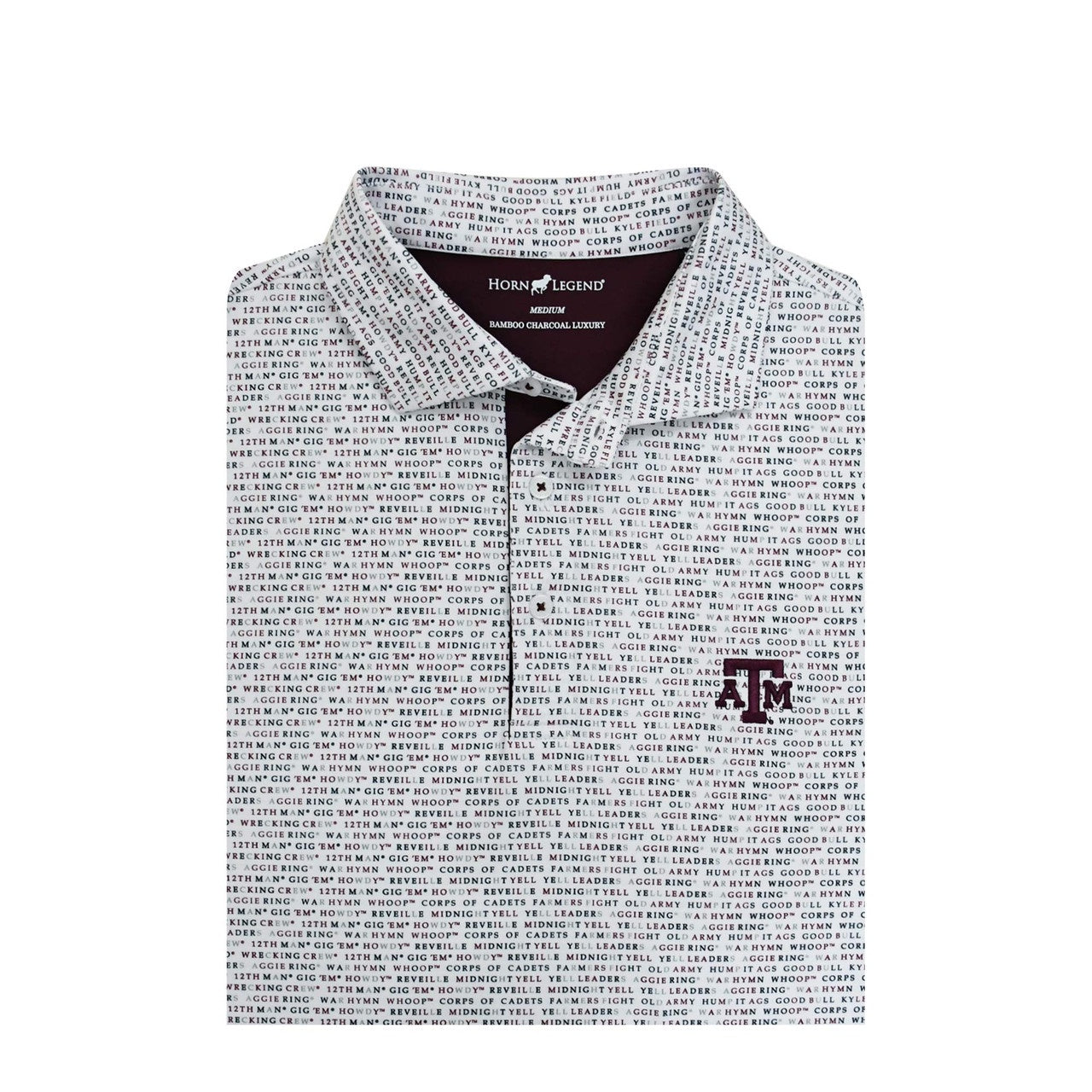 Texas A&M Aggies Wordmark Polo White
