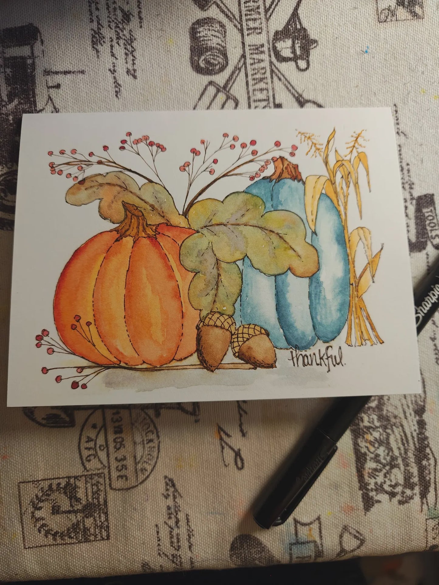 Cozy Fall Thankful Card