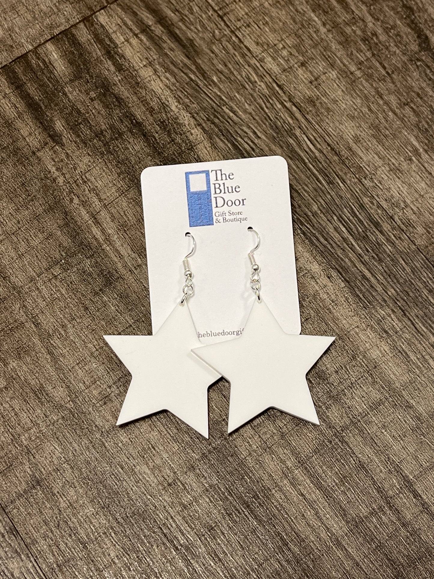 Stars White Dangle Earrings