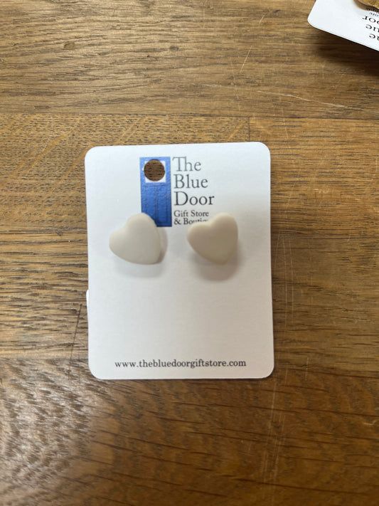 White Heart Studs