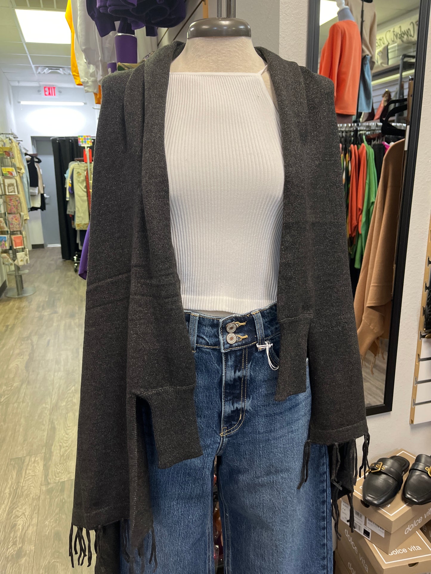 Gray Cardigan Wrap