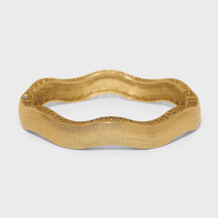 Inner Circle Wide Hinged Bangle Gold