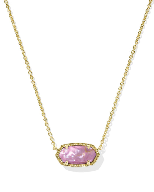 Elisa Pendant Necklace Gold Light Mauve Illusion