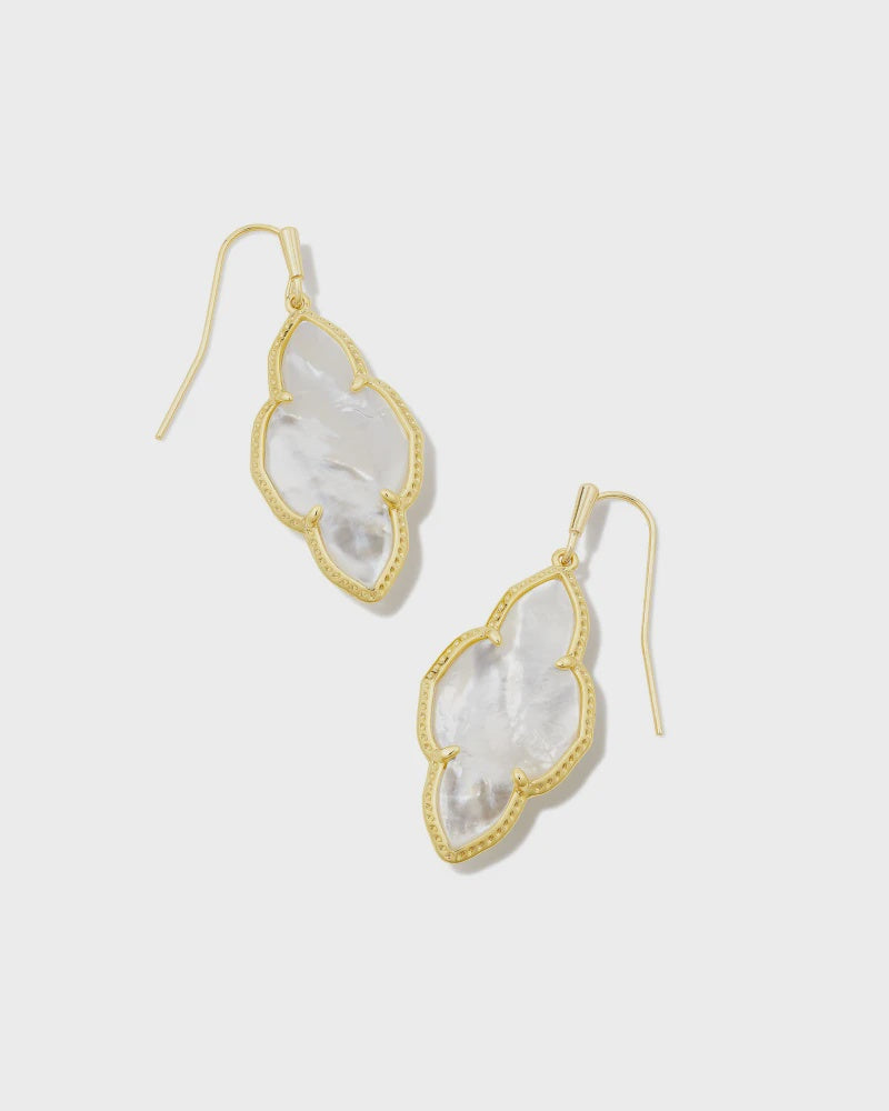 Abbie Drop Earring Gold Ivory Mother of Pearl