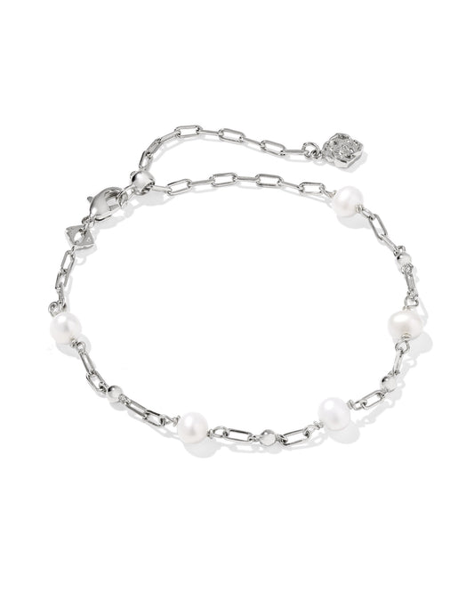 Ashton Delicate Chain Bracelet Silver Freshwater Pearl