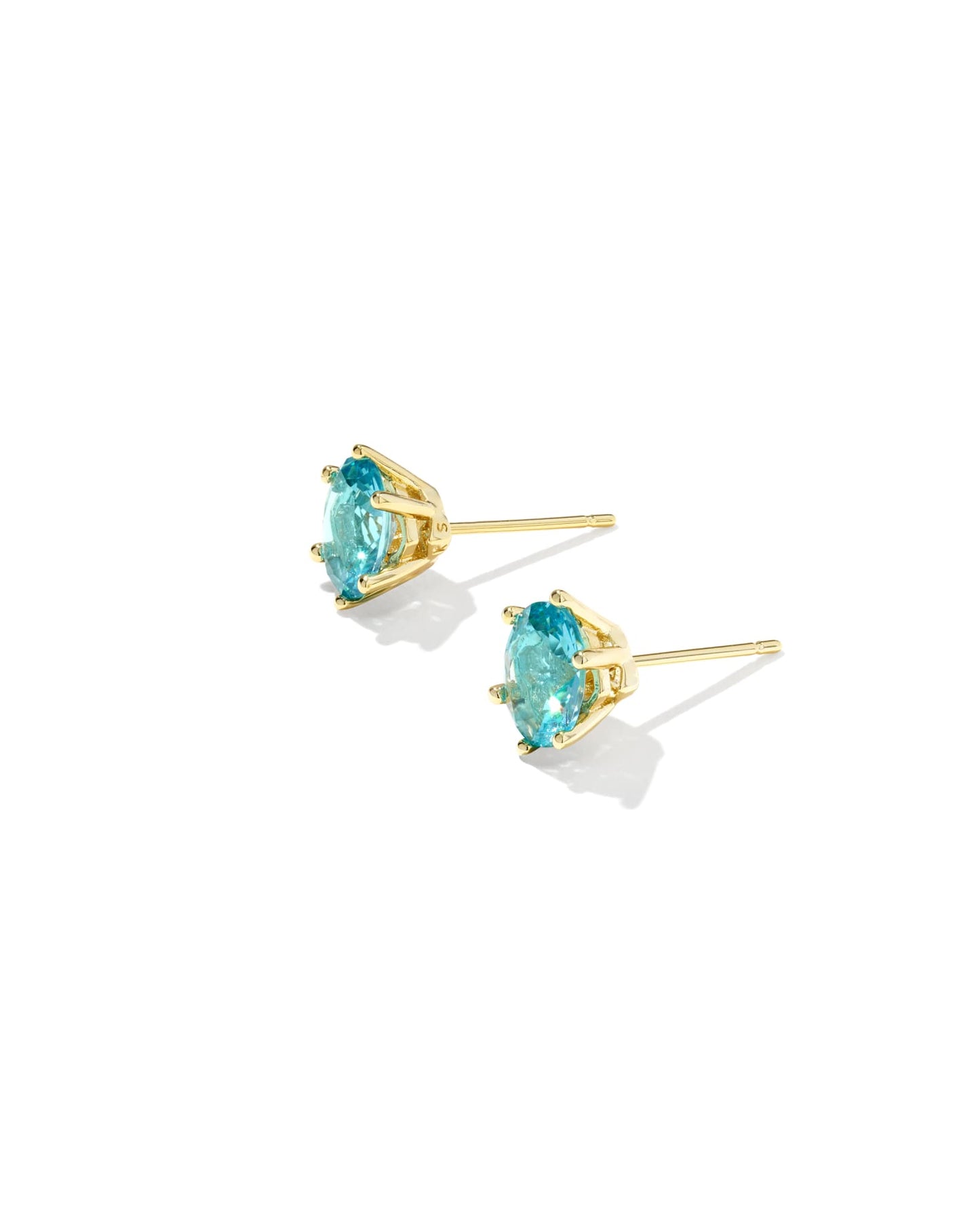 Cailin Crystal Stud Earrings Gold Aqua Crystal