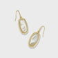 Dani Ridge Frame Drop Earrings Gold Golden Abalone