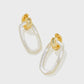 Danielle Link Earrings Gold Ivory Mother of Pearl