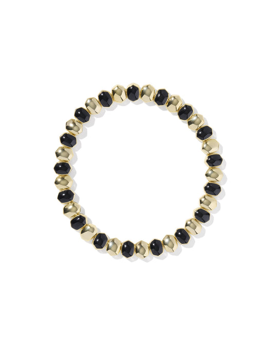 Daphne Enamel Stretch Bracelet Gold Black