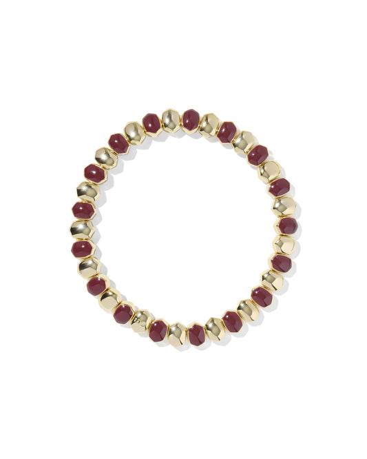 Daphne Enamel Stretch Bracelet Gold Burgundy