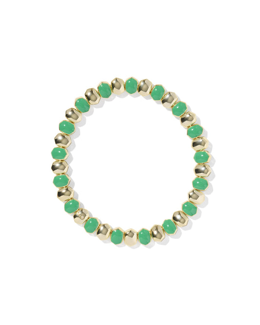Daphne Enamel Stretch Bracelet Gold Green