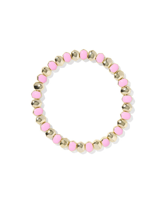 Daphne Enamel Stretch Bracelet Gold Light Pink