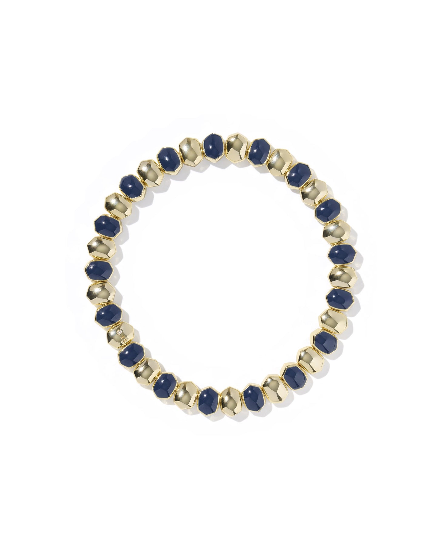 Daphne Enamel Stretch Bracelet Gold Navy