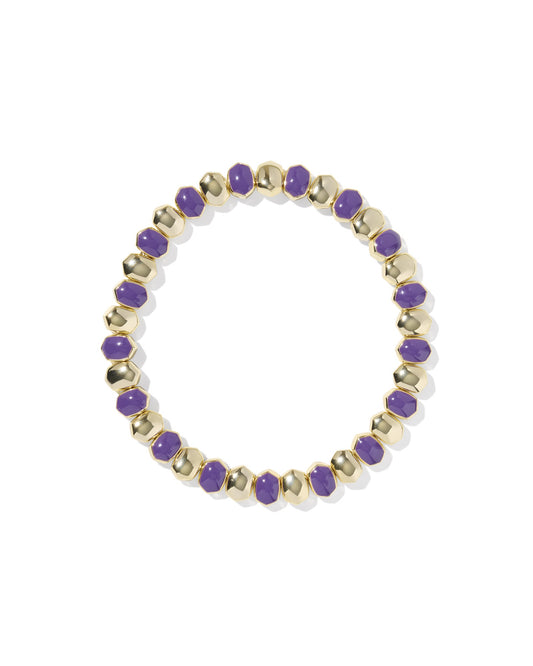 Daphne Enamel Stretch Bracelet Gold Purple