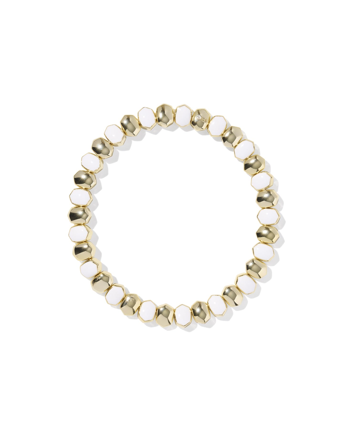 Daphne Enamel Stretch Bracelet Gold White