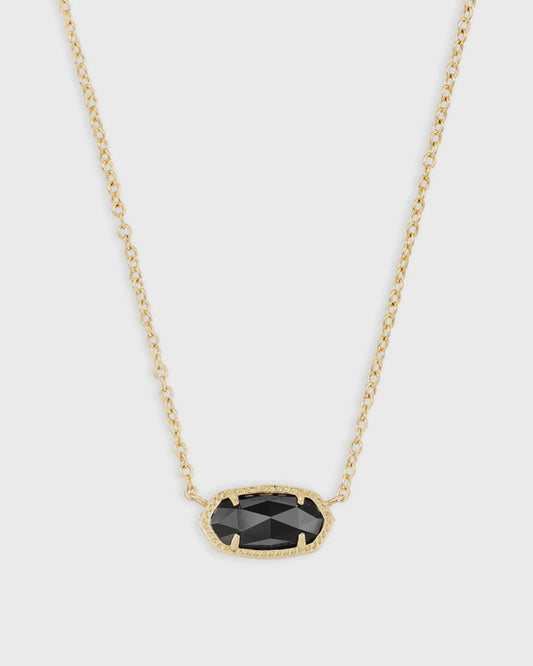 Elisa Short Pendant Necklace Gold Black