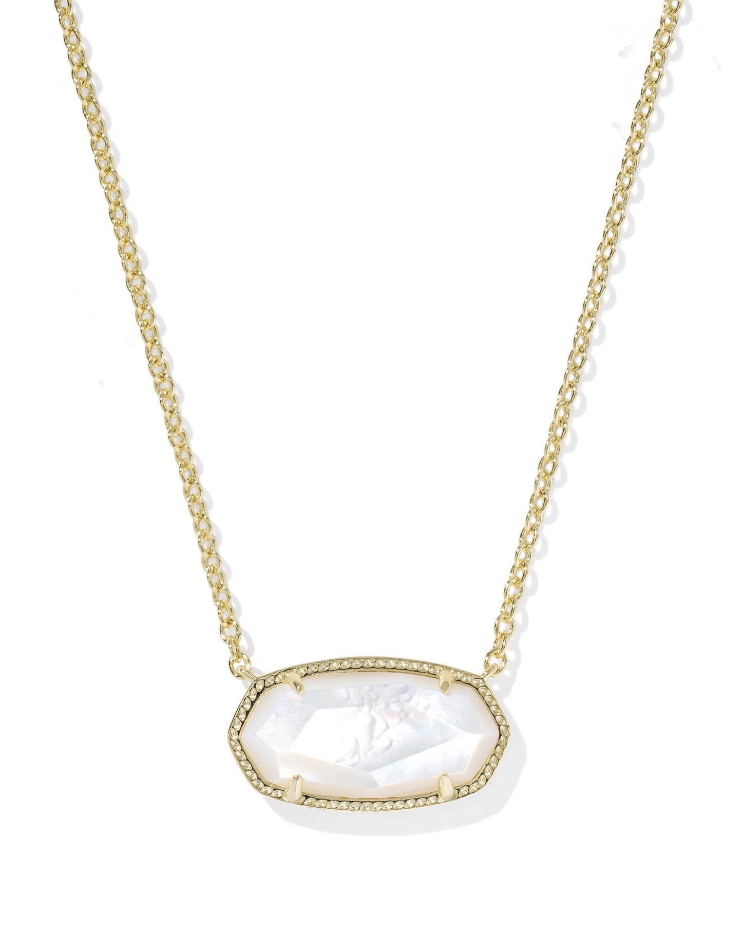 Elisa Statement Short Pendant Necklace Gold Ivory MOP