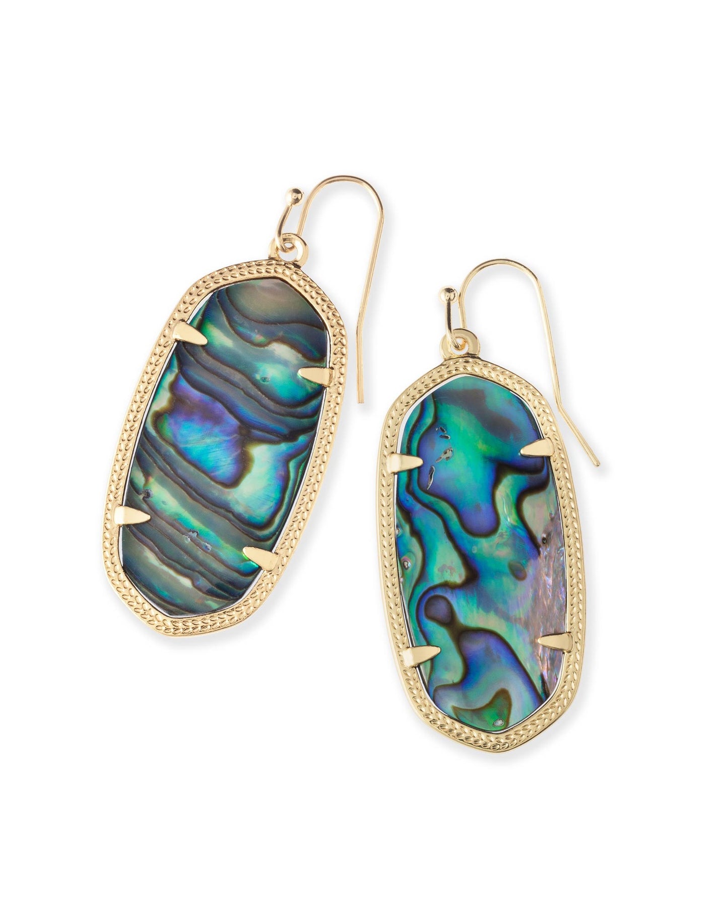 Elle Drop Earrings Gold Abalone Shell