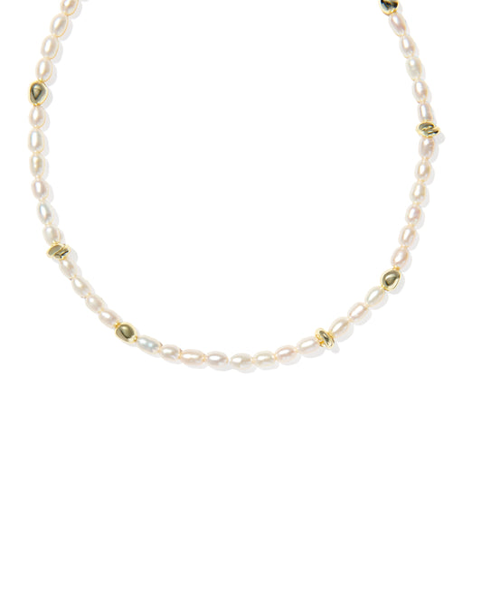 Gabriella Pearl Strand Necklace Gold Freshwater Cultured Pearl