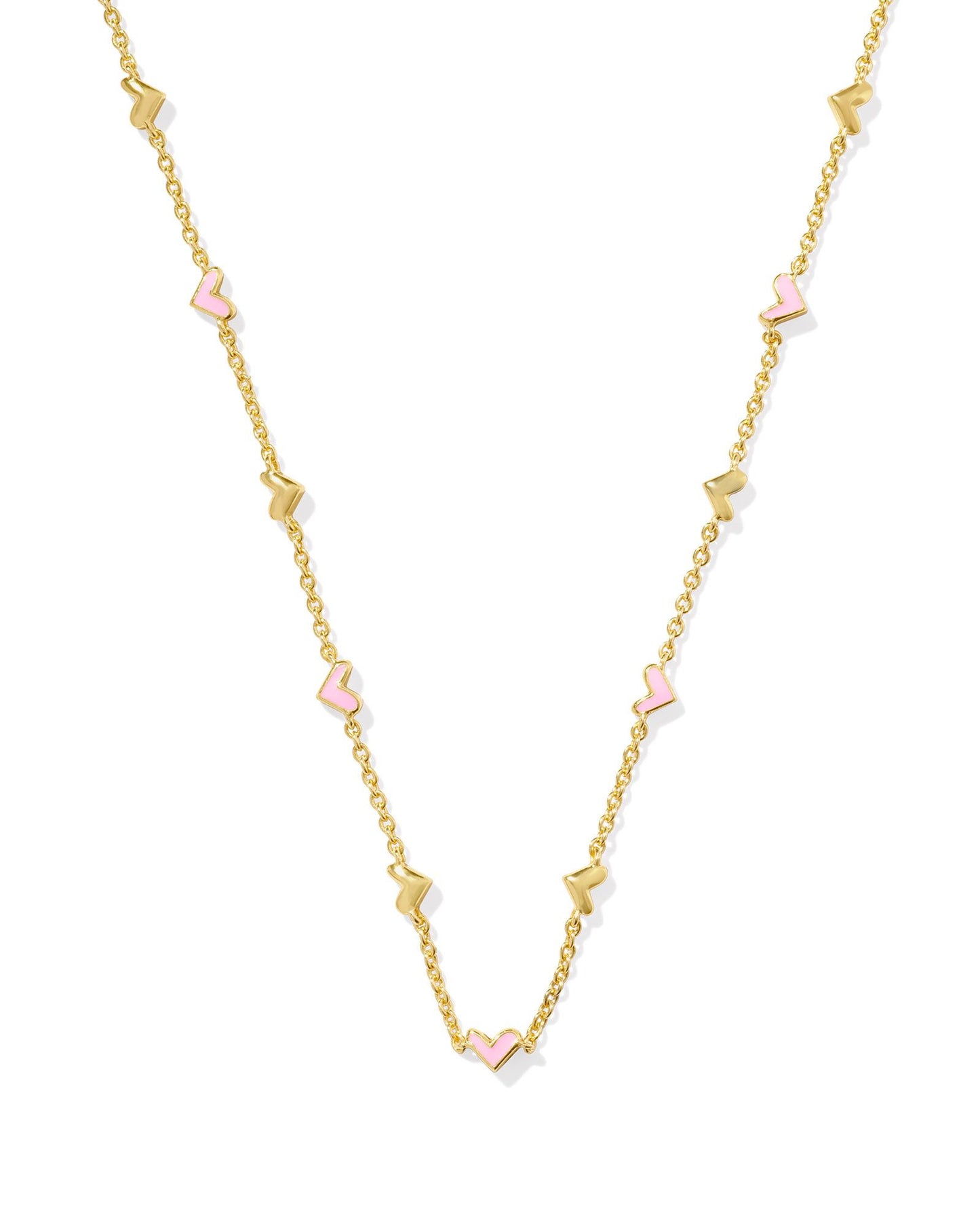 Haven Strand Necklace Gold Pink Enamel