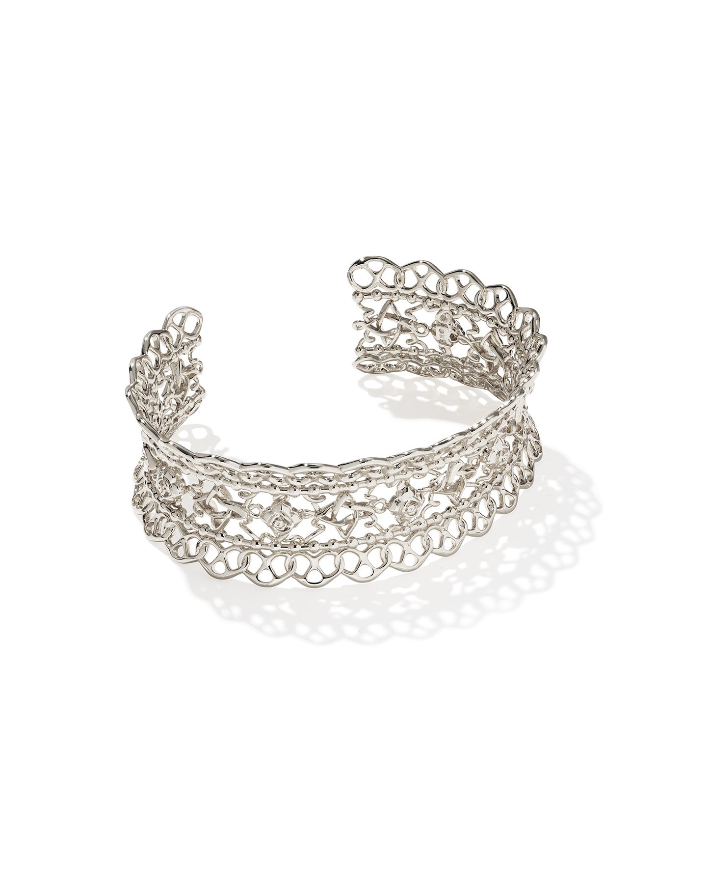 Krista Lace Cuff Bracelet Silver M/L