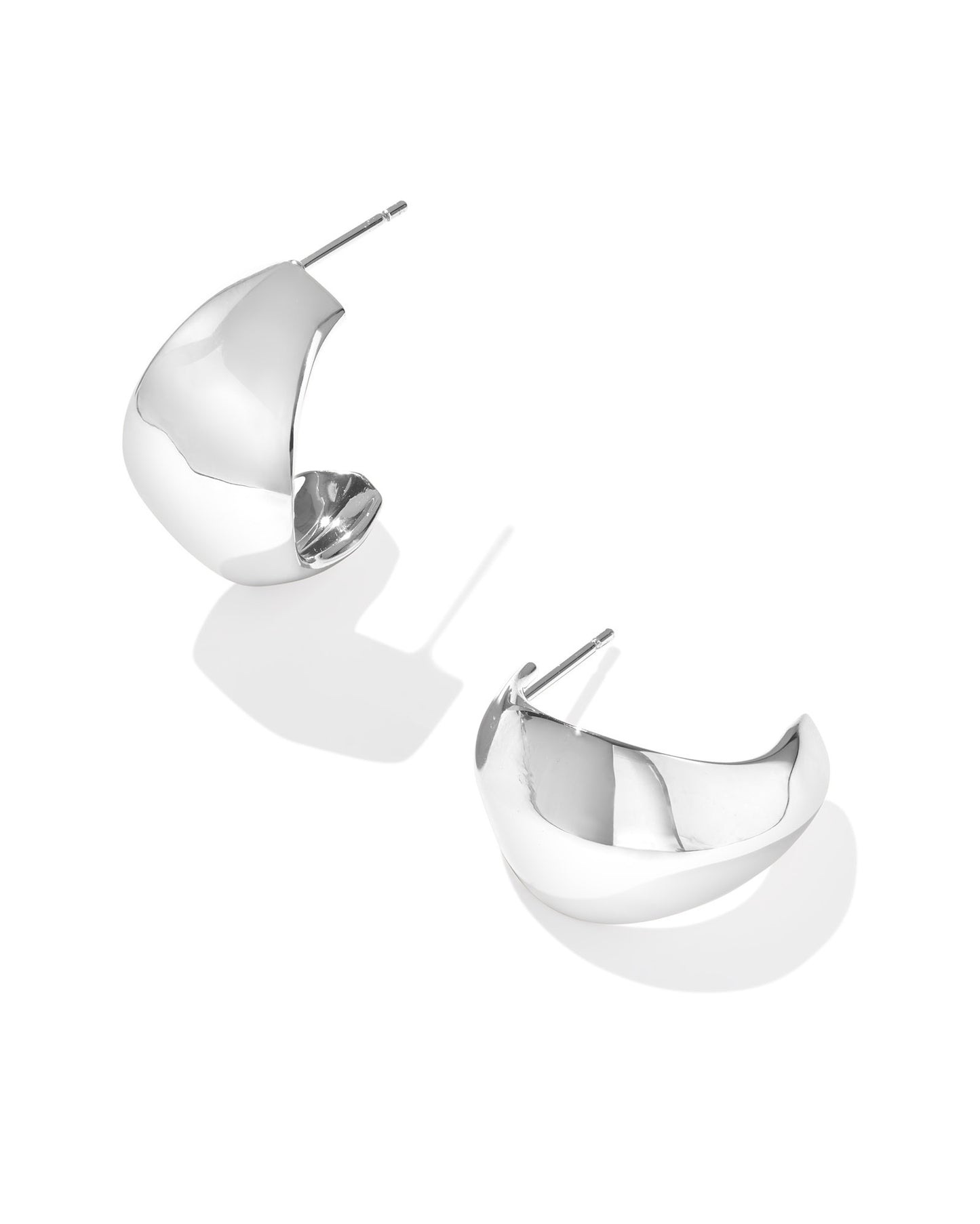 Krista Metal Hoop Earrings Silver