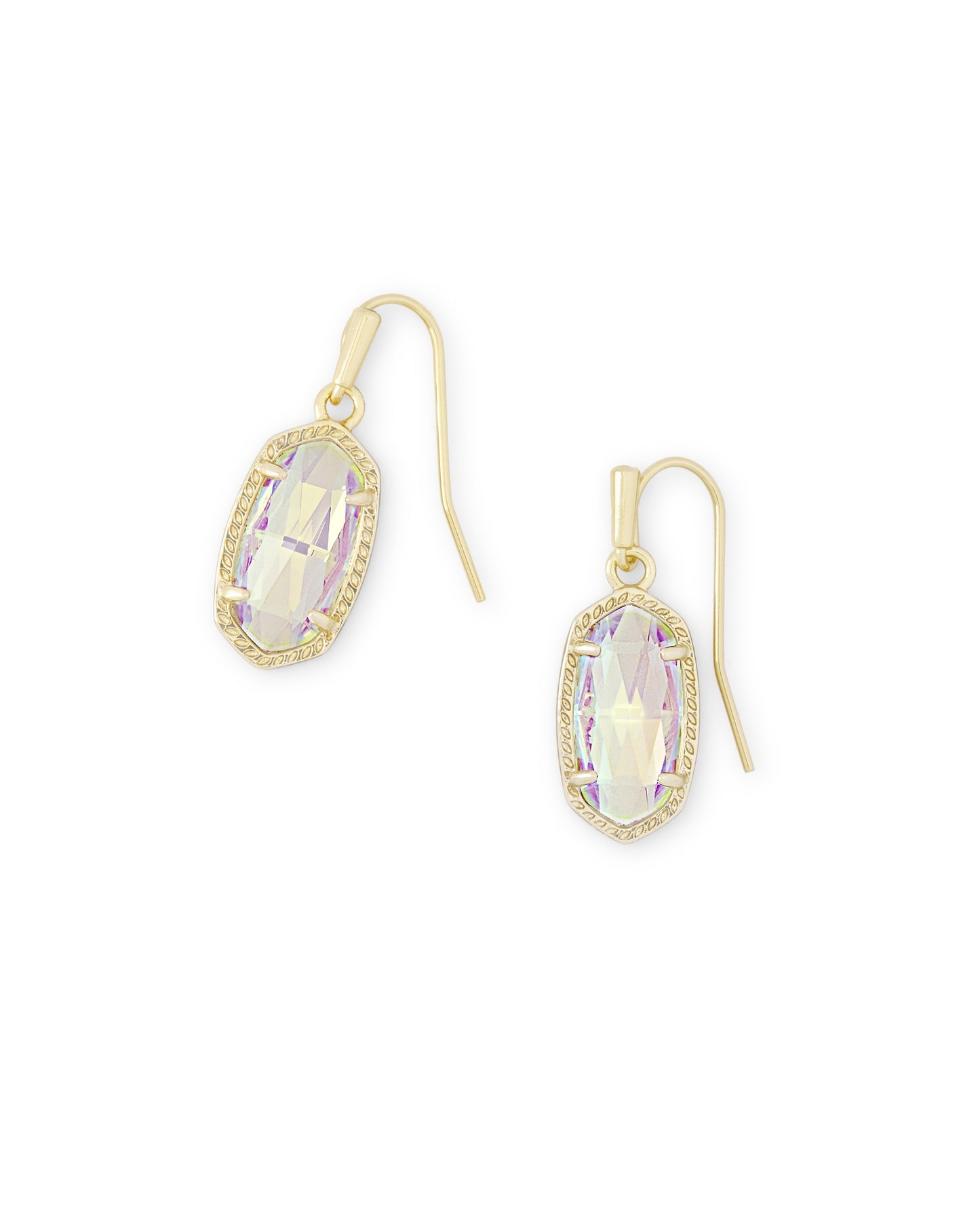 Lee Drop Earrings Gold Dichroic Glass