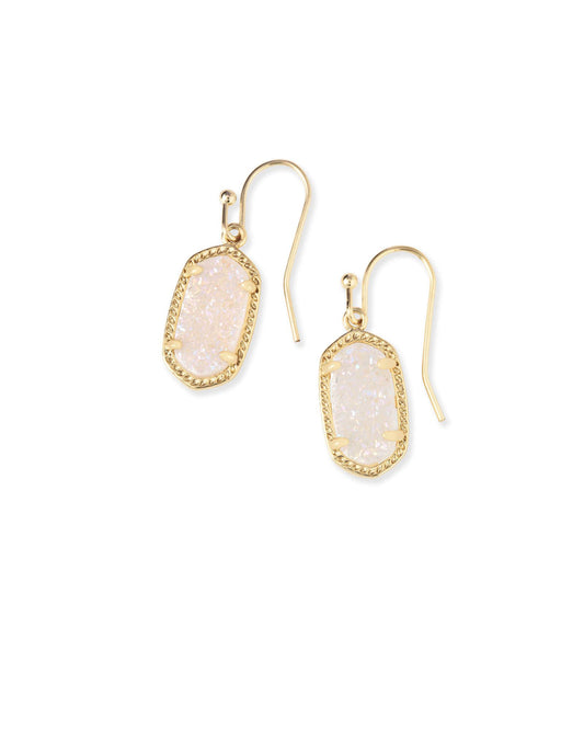 Lee Drop Earrings Gold Iri Drusy