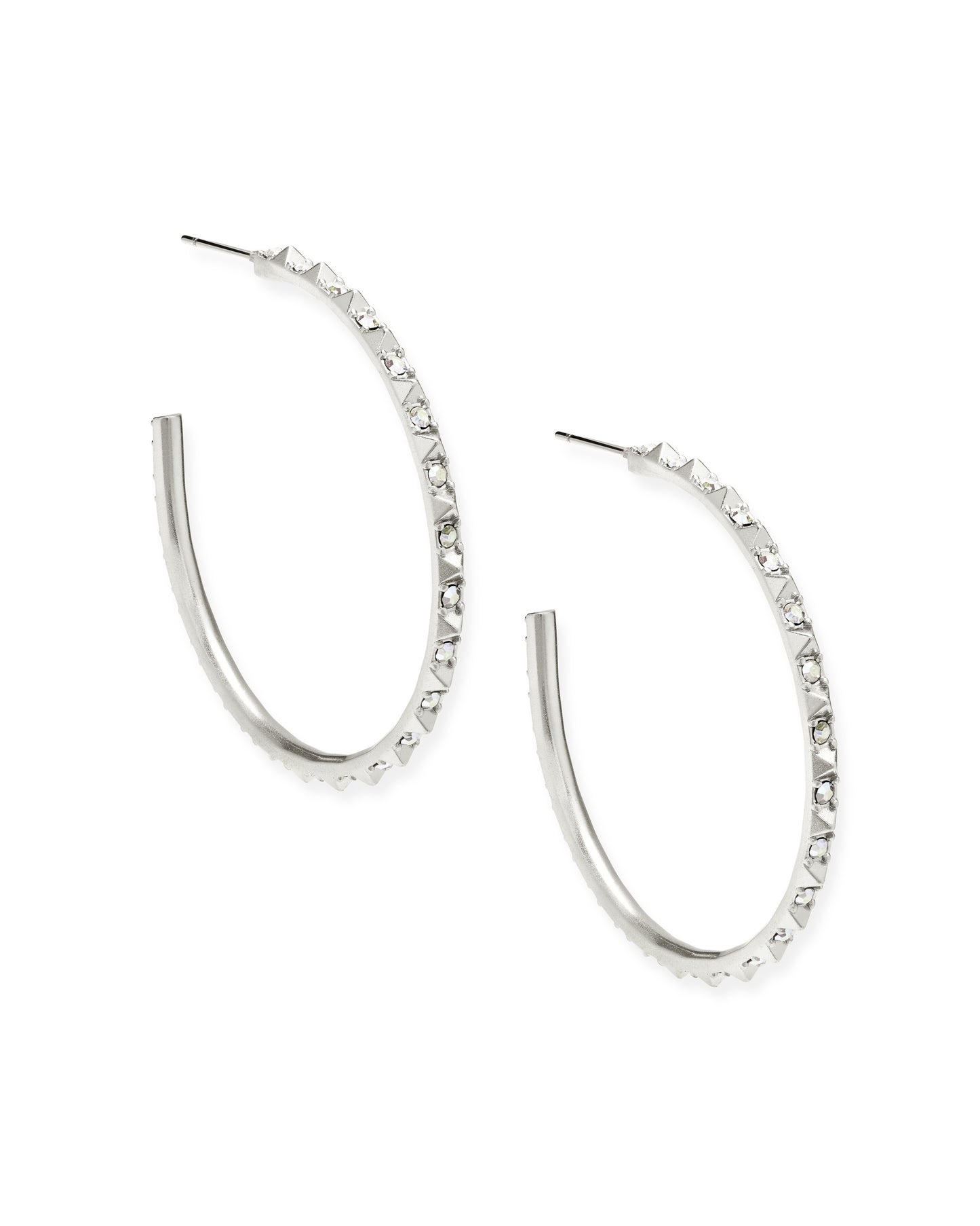Veronica Hoop Earrings Silver Iri Crystal