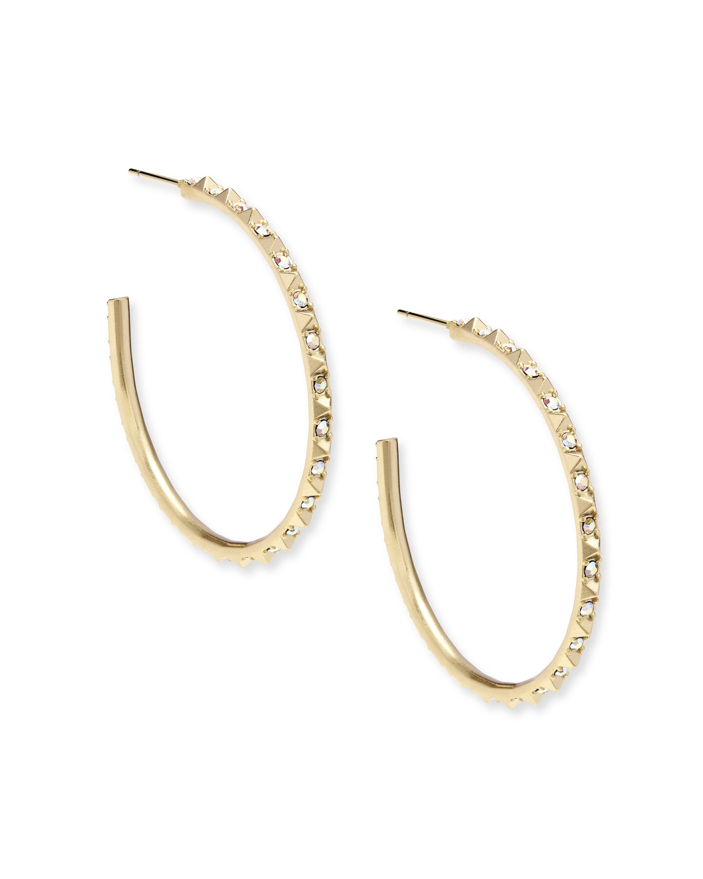 Veronica Hoop Earrings Gold Iridescent Crystal