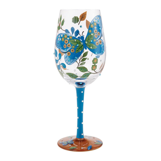 Garden Butterfly Wine Glass