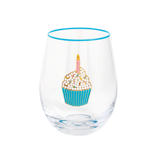 Beaded Cupcake Wine Glass