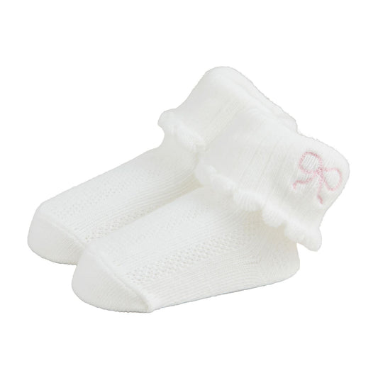 Bow Foldover Baby Socks