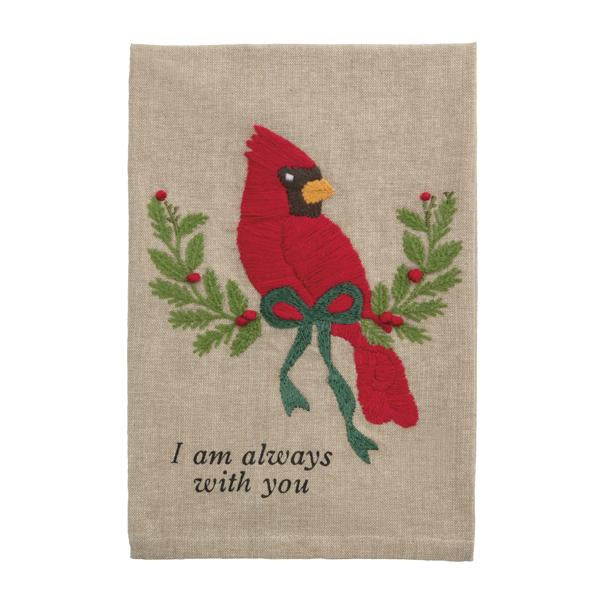 Cardinal Embroidered Towel