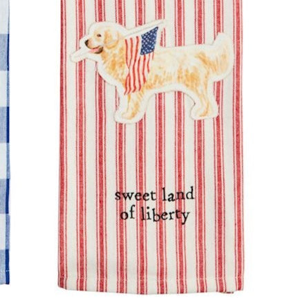 Dog Americana Canvas Patch Towel