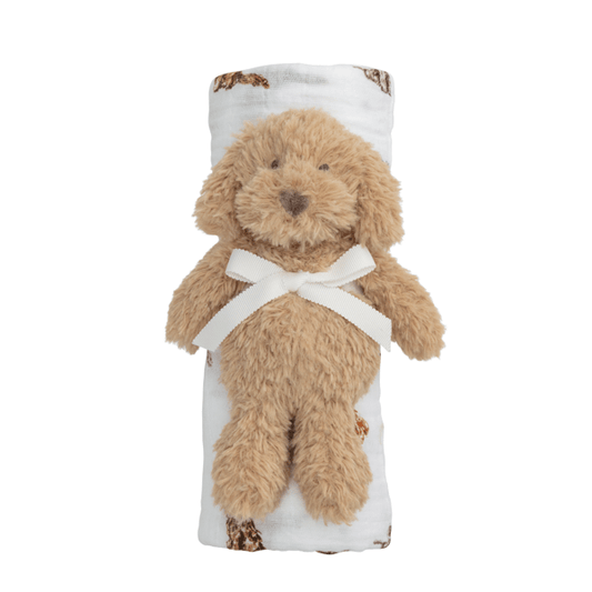 Doodle Swaddle & Rattle Set