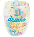 Drinks Well Confetti Wine Glass