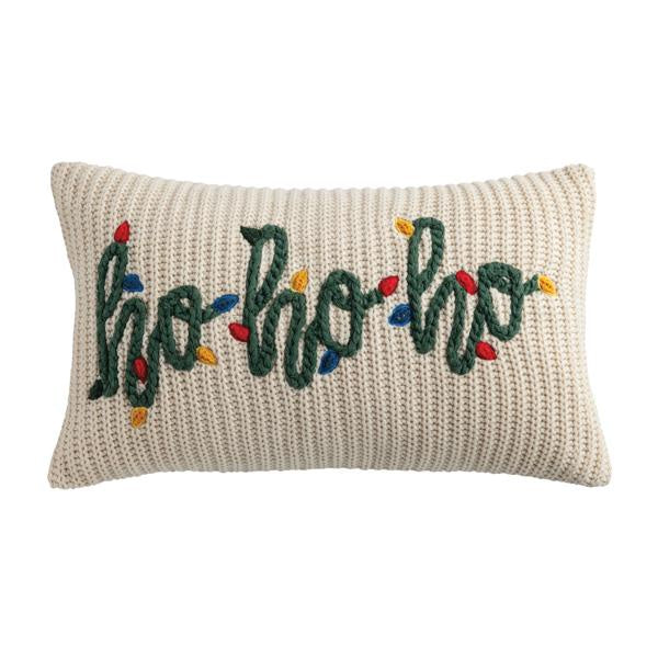 Ho Ho Christmas Chunky Knit Pillow