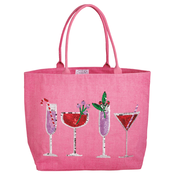 Holiday Cocktails Sparkle Tote