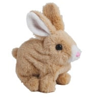 Brown Hopping Plush Bunny