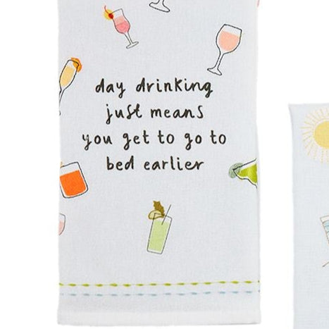 Day Drink Garden Embroidered Towel