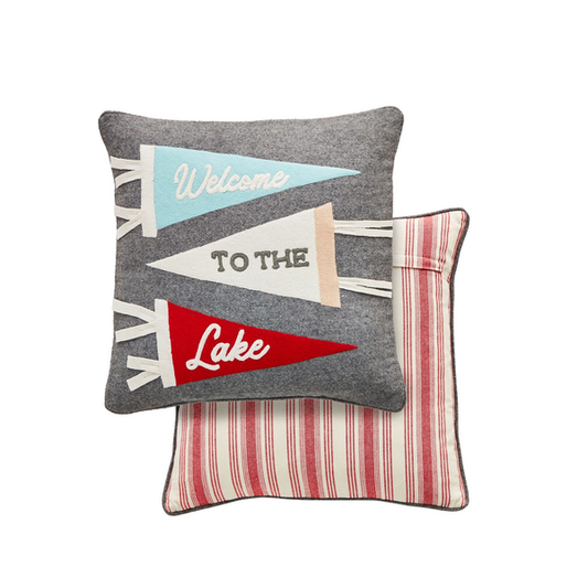 Welcome to the Lake Felt Pillow