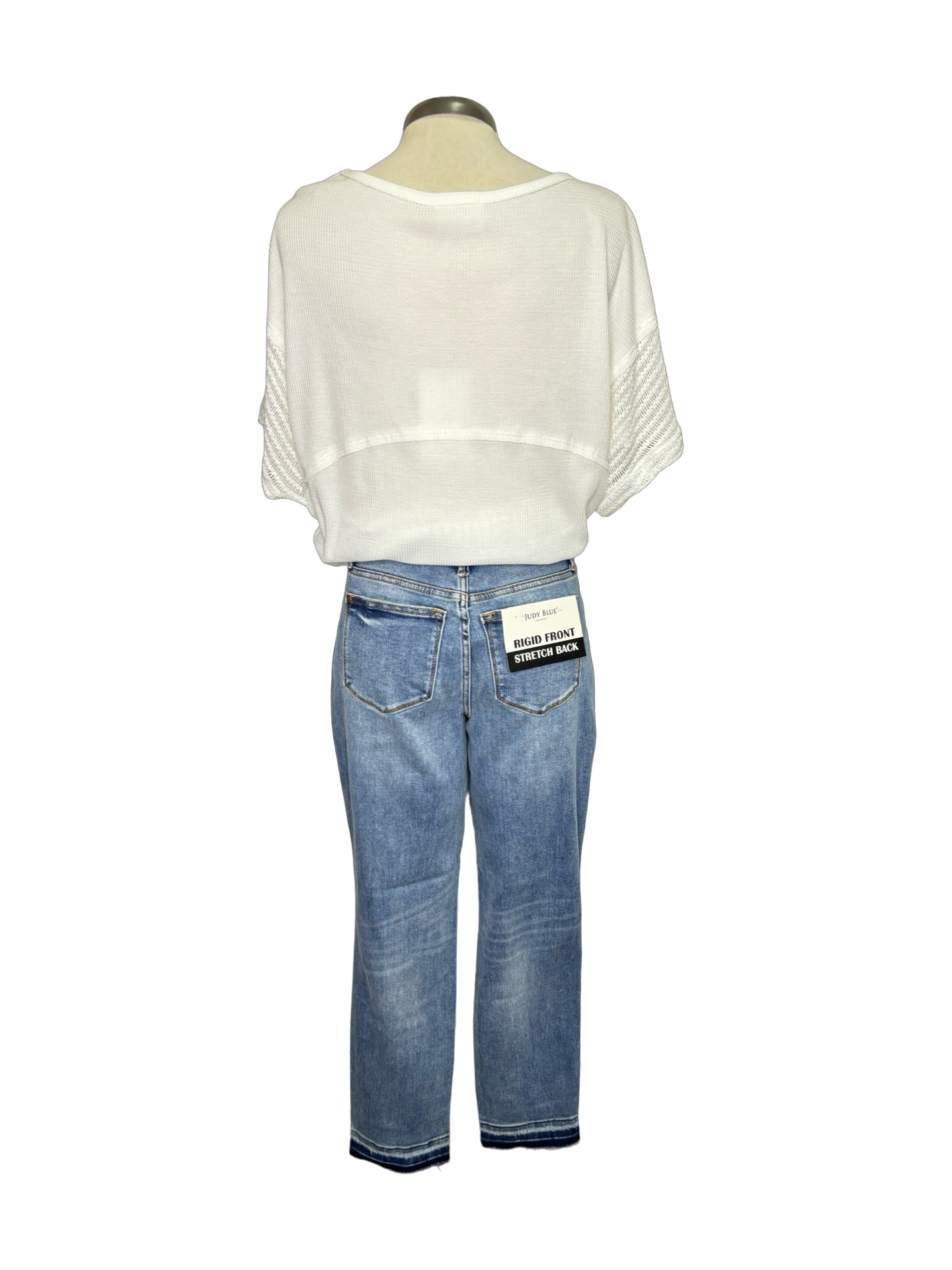 Judy Blue Mid Rise Rigid Magic Release Hem Boyfriend Jean