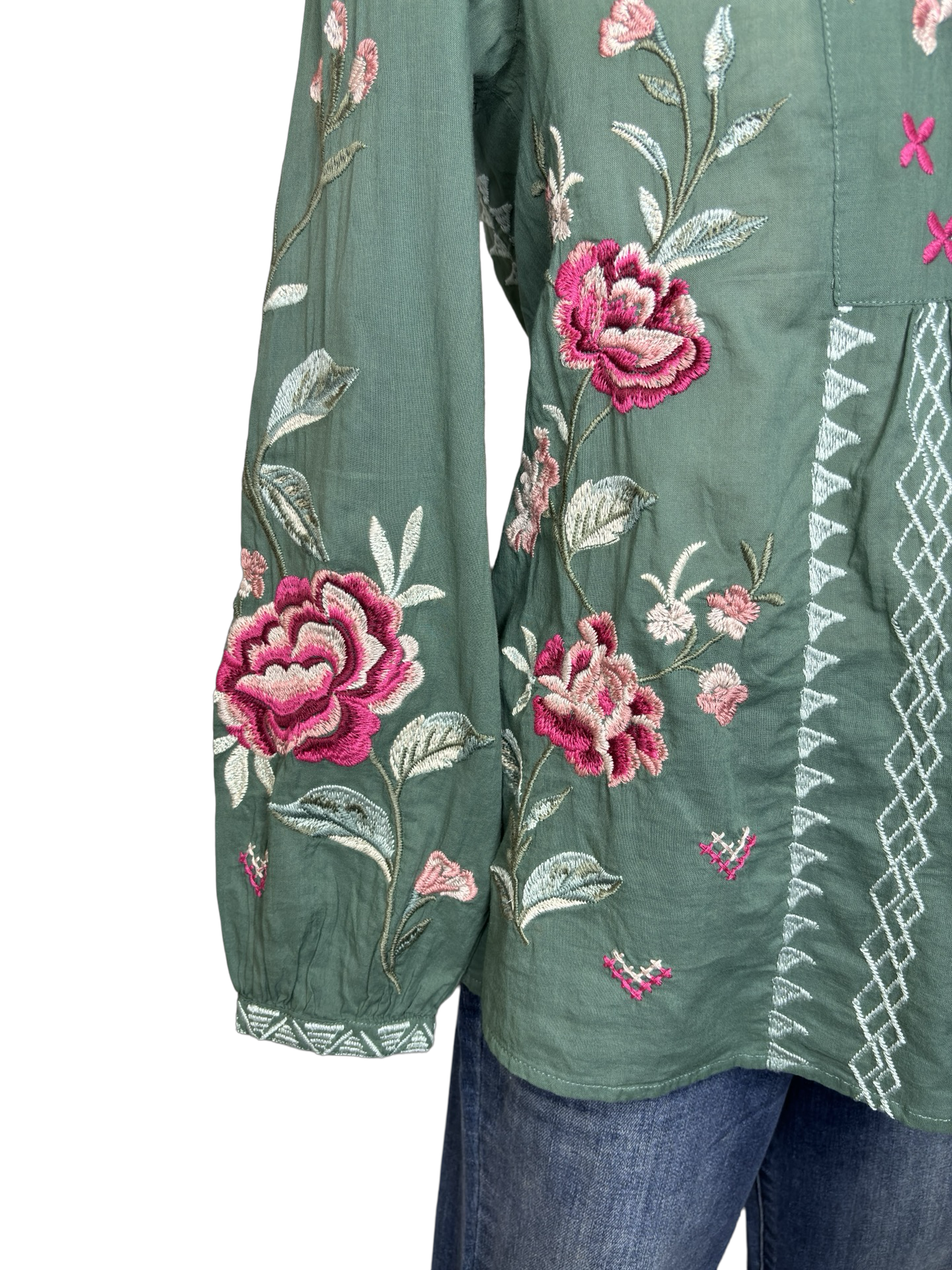 Erinn Prairie Blouse Verdigris