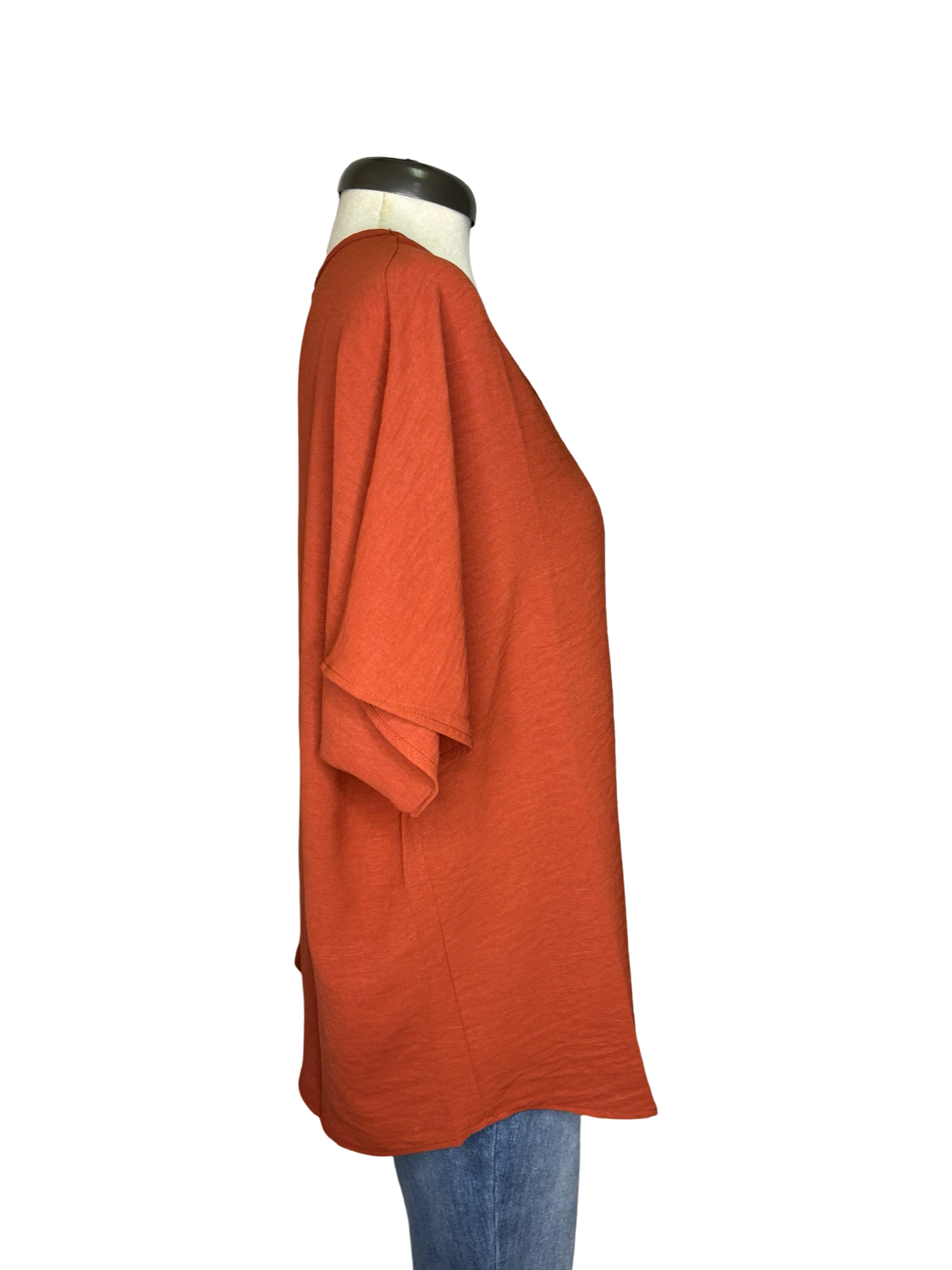 Rust V Neck Top