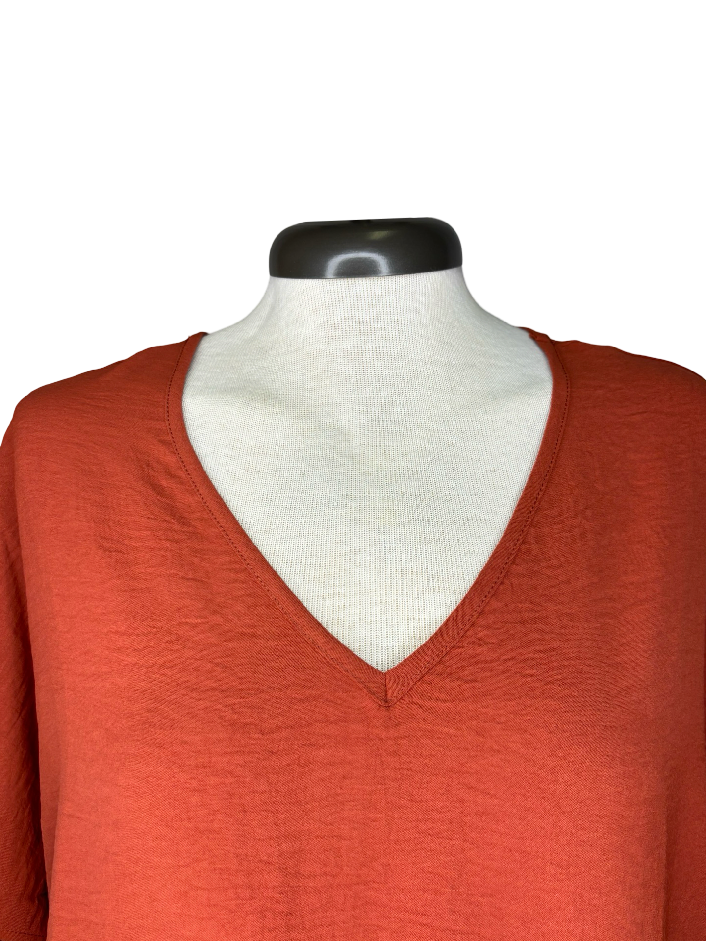 Rust V Neck Top