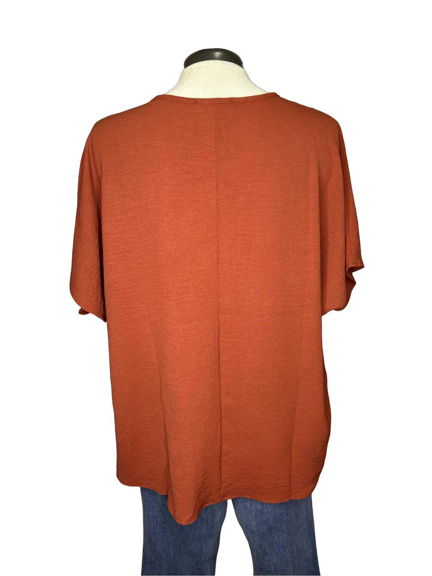 Rust V Neck Top