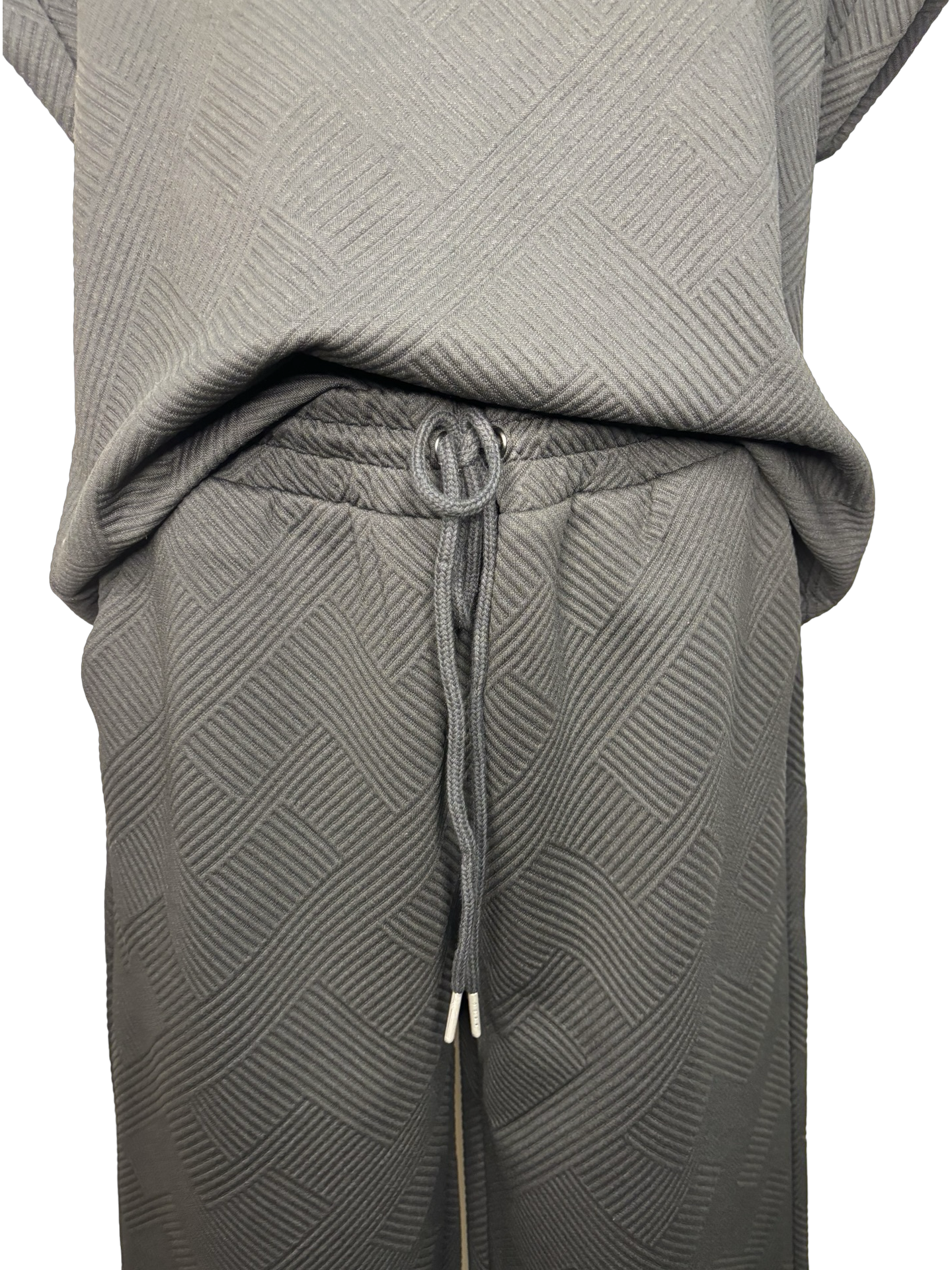 Textured Straight Leg Crop Pant Black